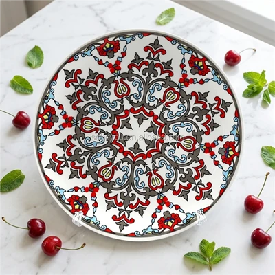 Boho Mandala Floral Decal Printed Ceramic Dinner Plates